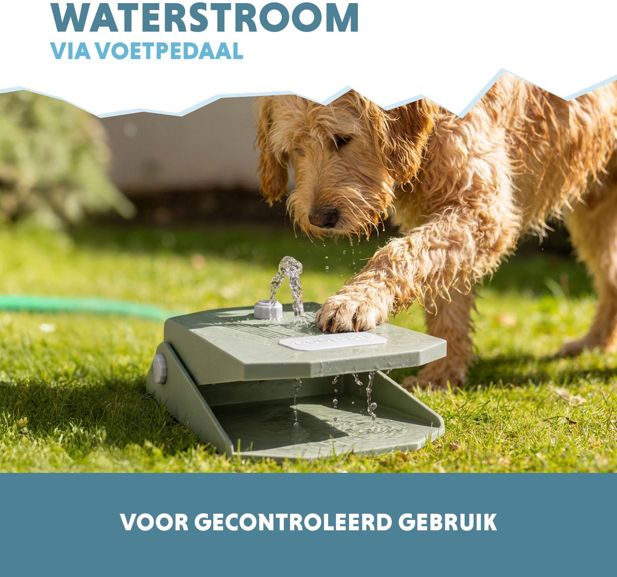 Hofman Animal Care CoolPets Waterfontein Hond Tuinslang - Olive Green thumbnail 3