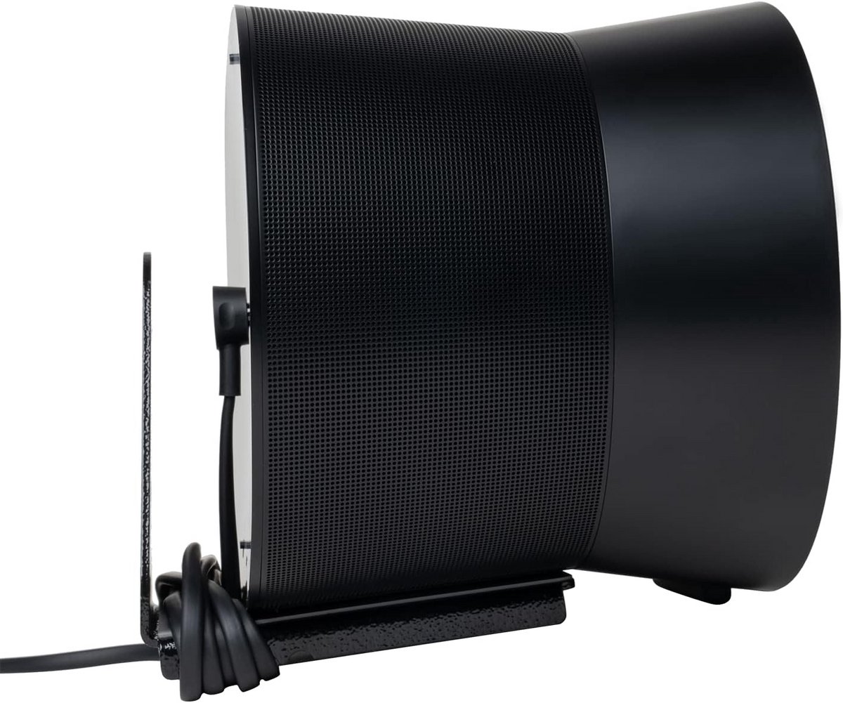 Metalen wandhouder - Luidspreker accessoire - Ruimtebesparend monteren - Geïntegreerd kabelmanagement - Max 12 kg - Zwart
