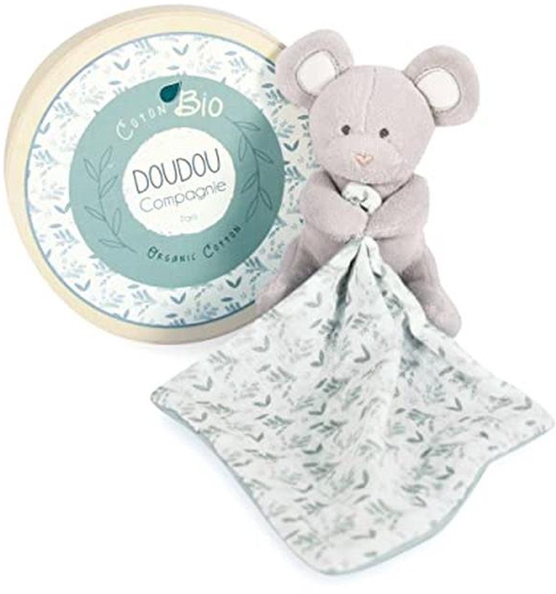 Knuffelmuis biologisch - Zacht dier - Baby speelgoed - GOTS gecertificeerd - 15 cm - Grijs
