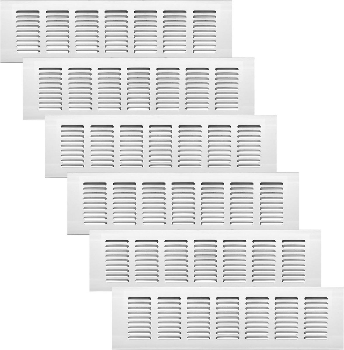 Ventilatieroosters Aluminium - Luchtgaten - Meubels Ventileren - Efficiënte Luchtcirculatie - 300 x 80 mm - Zilver