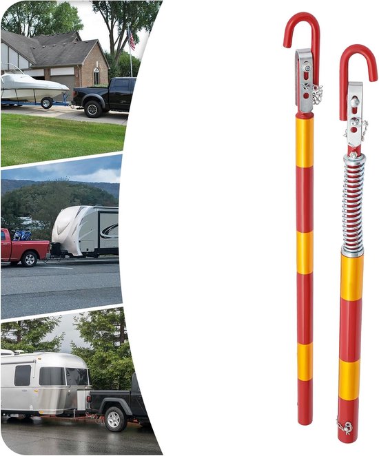Sleepstang Auto - Pechhulp Stang - Voertuigen Slepen - Veilige Schokdemping - 5000 kg Capaciteit - Rood Geel — afbeelding 3
