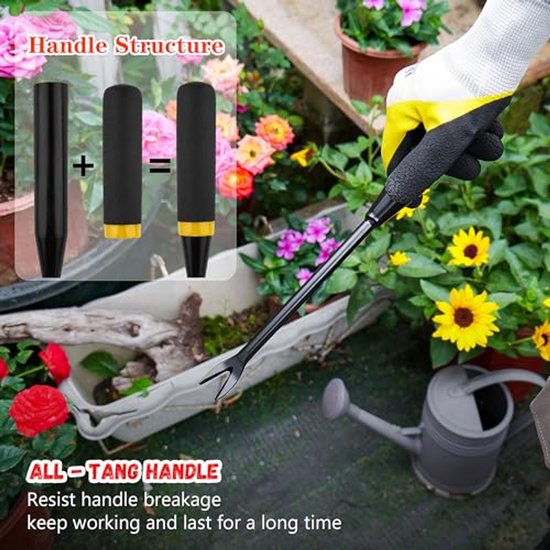 Onkruidsteker Tool - Wortelverwijderaar Tuin - Gazon Onderhoud - Verbreed V-gat Ontwerp - 33 cm Lengte - Zilverkleurig — afbeelding 2