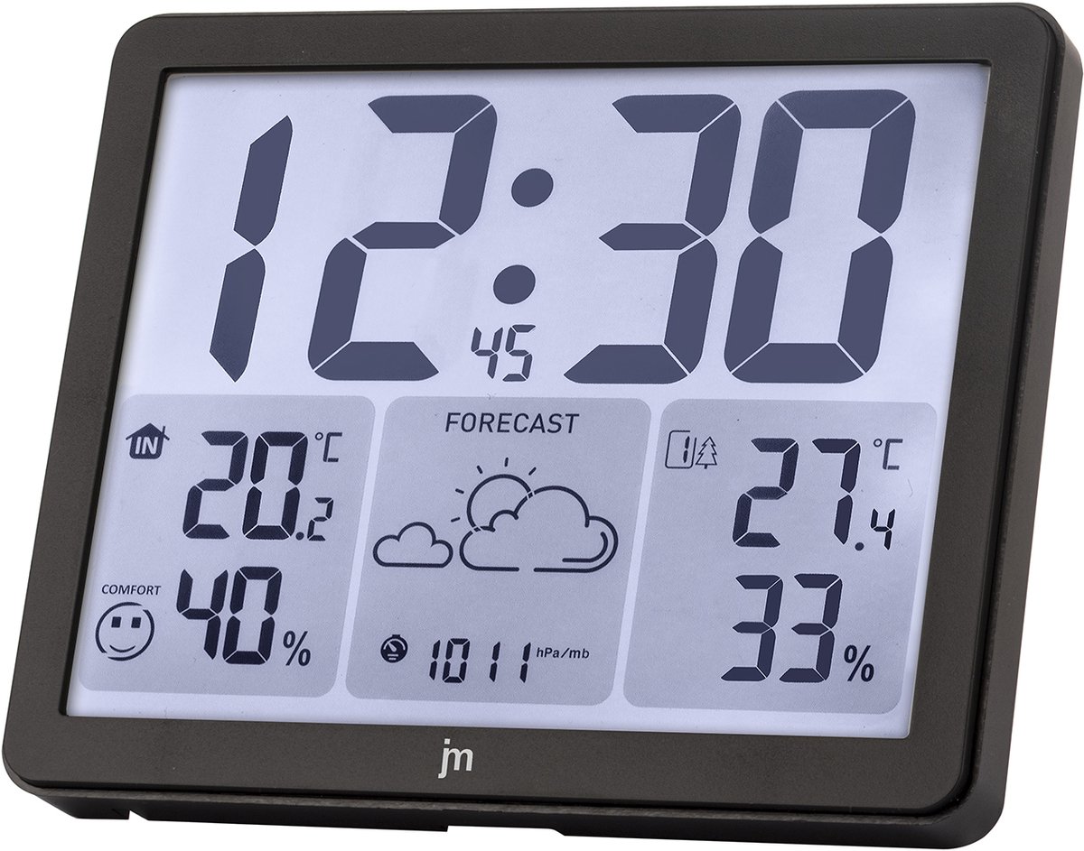 Lowell weerstation JD9539 Barometrisch Station Lowell JD 9539 Zwart Weerstation 20cm x 5cm x 15cm / mooi kado voor vaderdag / praktisch en duidelijk afleesbaar