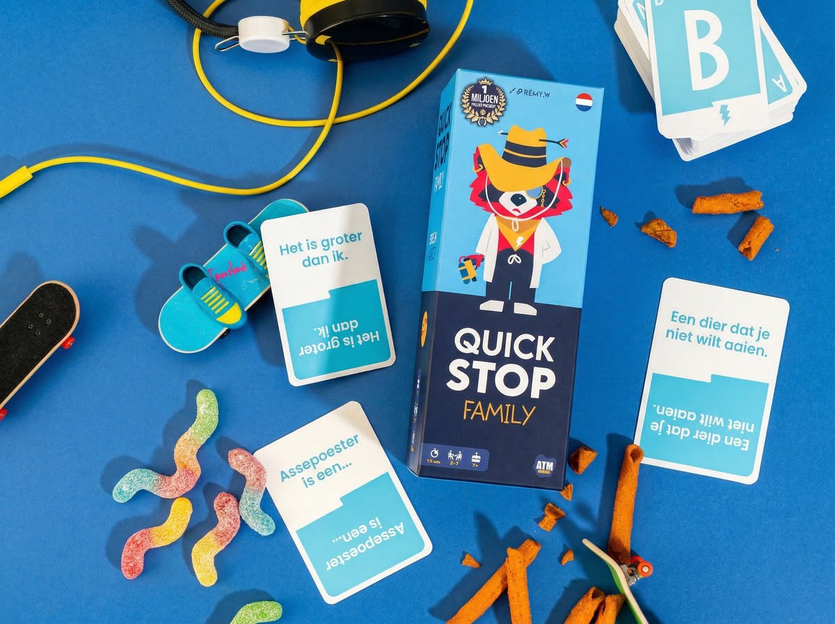 Quickstop Family - ATM Gaming – Kaartspel voor gezin & kinderen – Familiespel met letters en categorieën – 2-7 spelers – vanaf 8 jaar — afbeelding 10