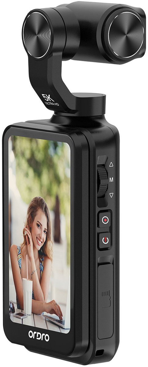 ORDRO M5 Video Camera, 3-Axis Stabilisation, 5K Vogging Camera with 3.5 Inch Flip Screen, 120° Field of View, Face Tracking, Time Lapse, Slow Motion, IR Night Vision, Video Camera for Travel, Outdoor van Merkloos — afbeelding 3