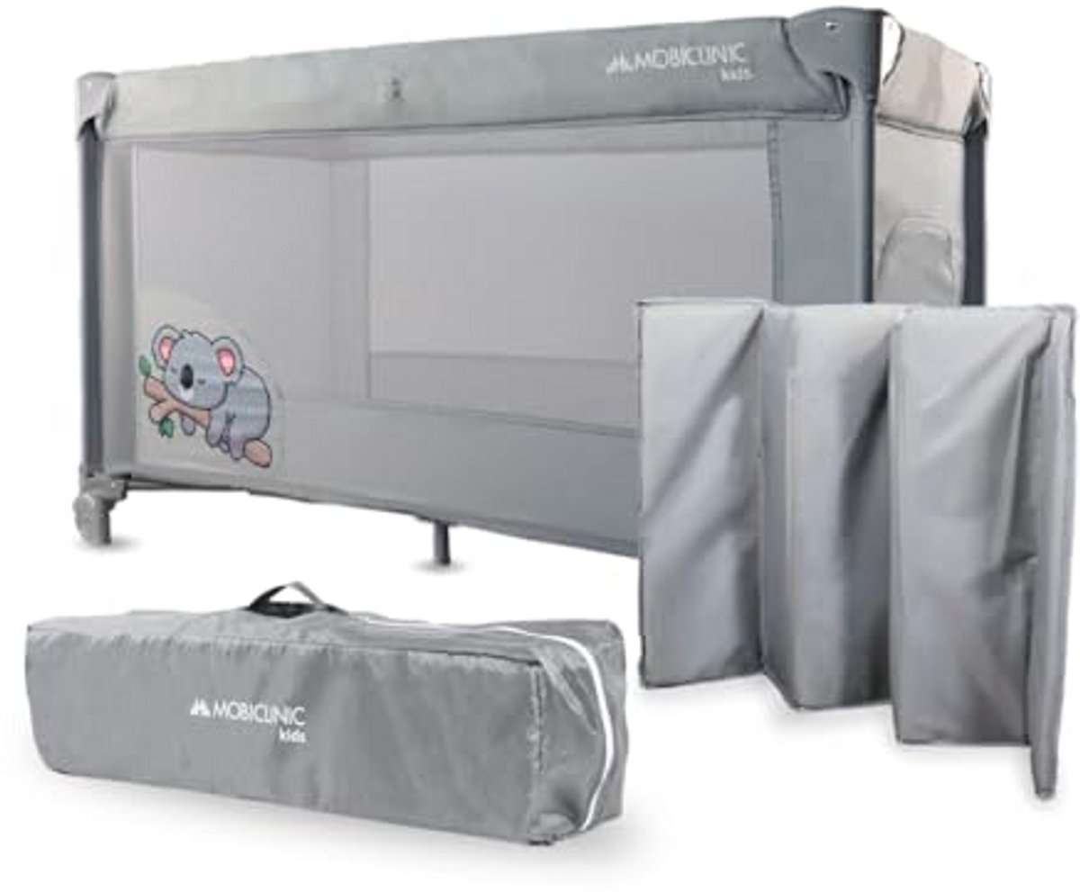 Reiswieg Baby - Babybox Opvouwbaar - Veilig Spelen - Met Uitneembaar Matras - 125 x 77 cm - Grijs