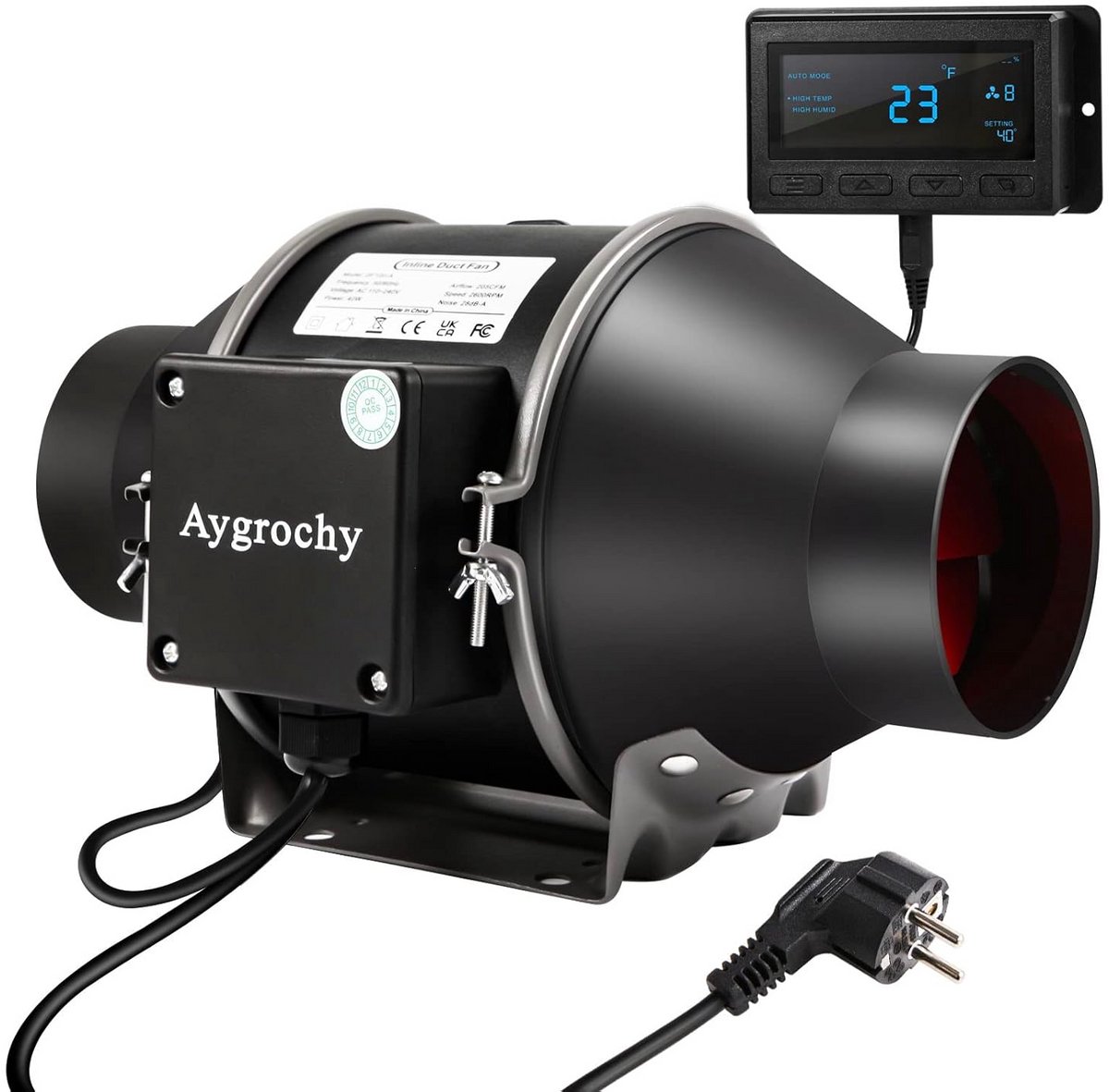 Inline Duct Ventilator - Afzuigventilator Geluidloos - Klimaatbeheersing Binnen - Intellig