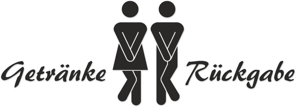 WC sticker - Deursticker toilet - Aanwijzing geven - Grappige tekst - 19.5 x 7 cm - Zwart