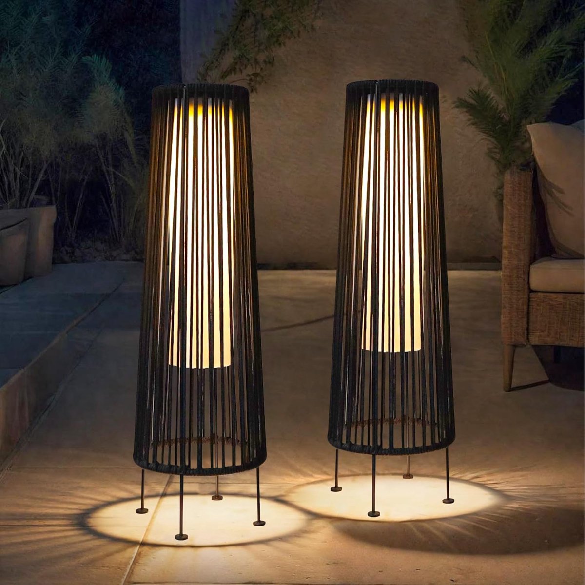 Vloerlamp voor buiten - Zonnelantaarn tuin - Terras verlichten - Zonne-energie aangedreven