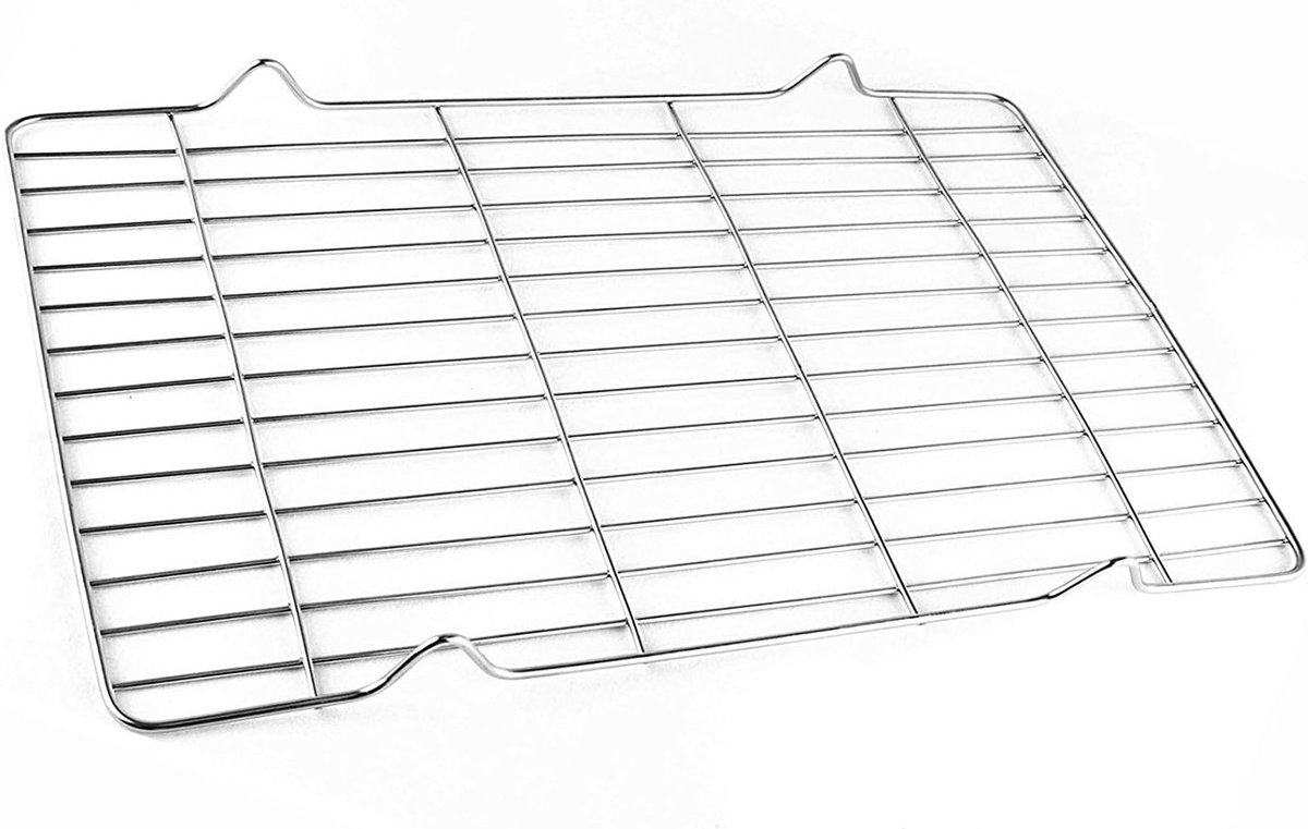 Grillrooster Oven Ovenrek Vervanging Oven Gerechten Bereiden Specifieke Afmetingen 344 x 222 mm Zilver
