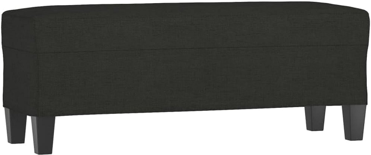 Zitbank Stof - Ottomaan Poef - Extra Zitplaats - Comfortabel Gevuld - 100x35x41cm - Zwart