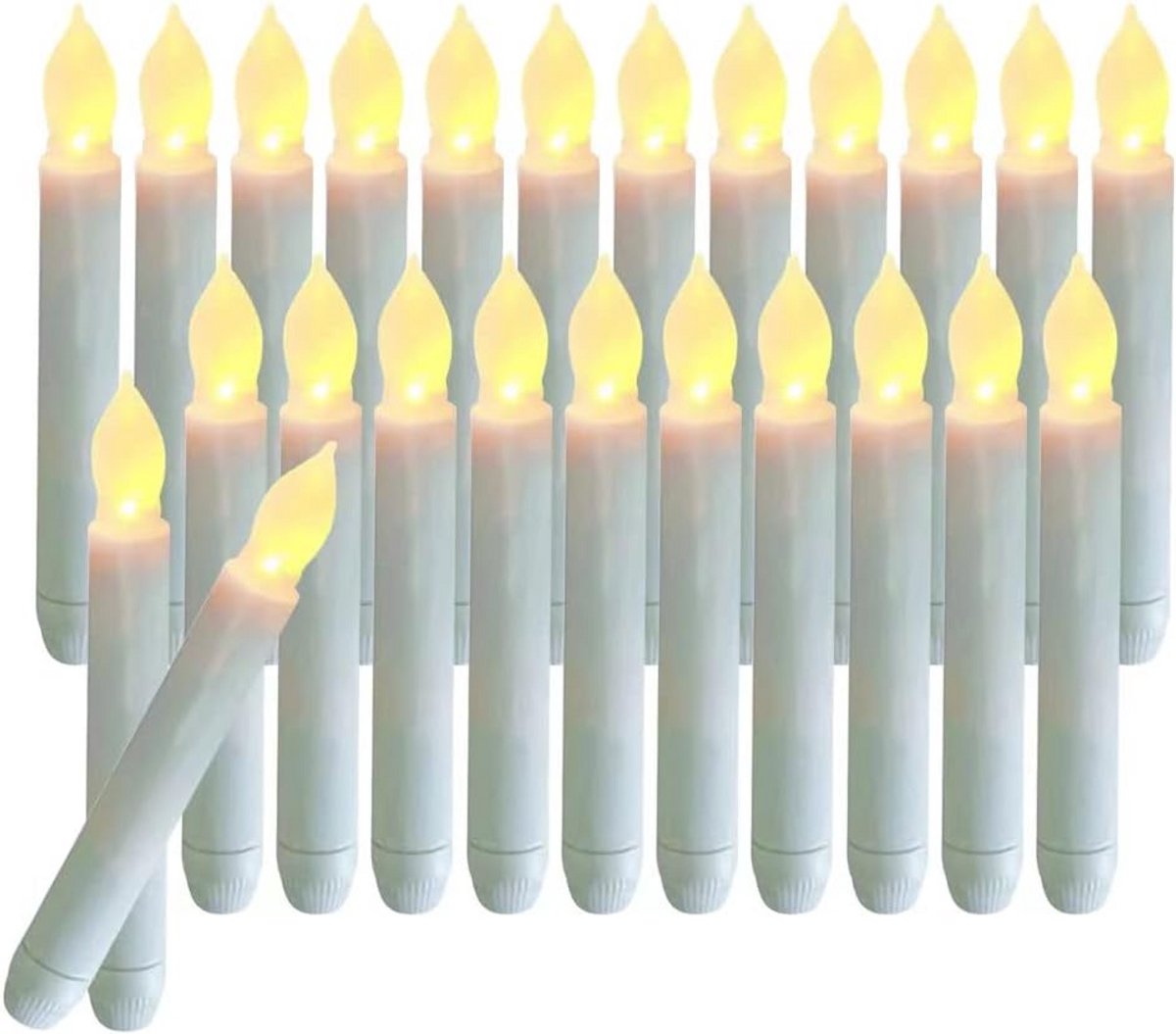 LED Kaarsen - Vlamloze Kandelaars - Sfeer Creëren - Veilige Decoratie - 24 Stuks 16.5 cm - Warm Wit
