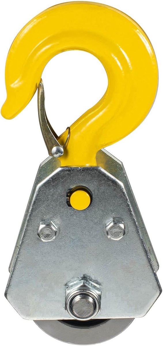 Katrol met haken - Touw katrol - Zwaar tillen - Kogellager ontwerp - 1 Ton capaciteit - Zilver