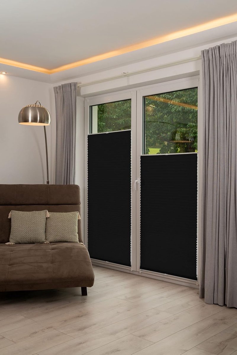 Plissé Gordijn - Raambekleding - Inkijk Weren - Montage Zonder Boren - 40 x 130 cm - Antra