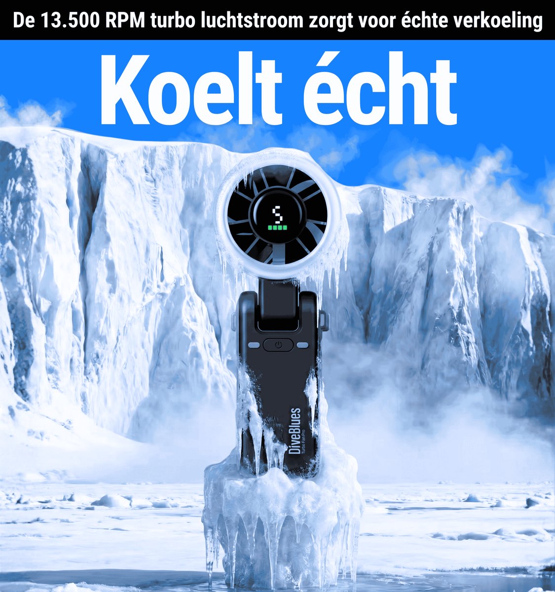 High-Speed Handventilator | CYCLONE Verkoelende Airflow | USB-C oplaadbaar | Intro 2026 | Krachtige 4.000 mAh lithium-ion oplaadbare batterij — afbeelding 8