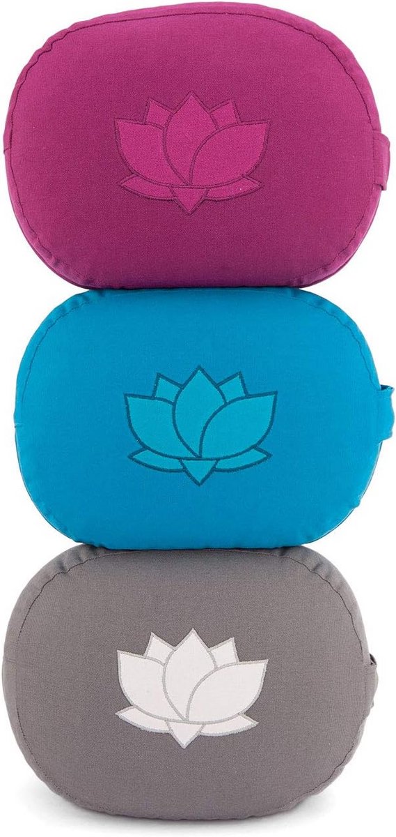 Ovaal Meditatiekussen Biologisch Katoen met Lotusborduurwerk voor Comfortabele Zit van Merkloos — afbeelding 5