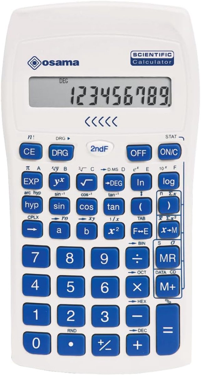 Wetenschappelijke Rekenmachine - School Rekenmachine - Staatsexamens Maken - 56 Functies - 16.3 cm - Blauw