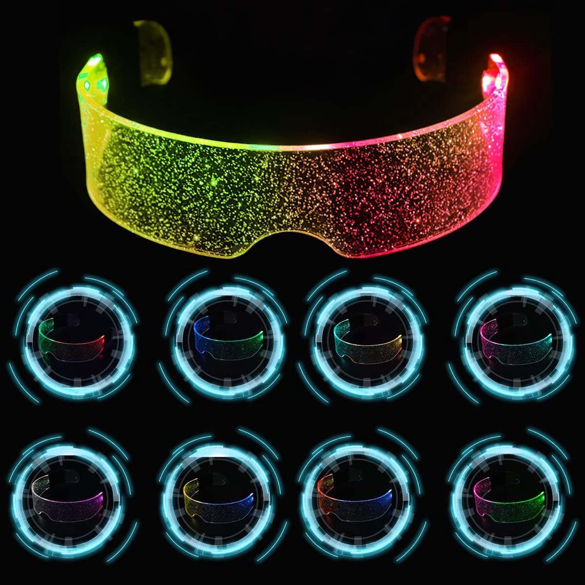 Led Bril - Lichtgevende Bril - Feestelijke Bijeenkomsten - Kleurrijke Technologie - 17 x 16 x 4 cm - Multicolor