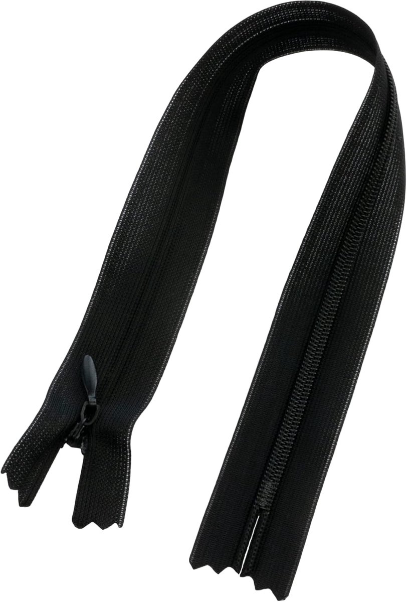Set van 10 Onzichtbare Ritssluitingen 30 cm Zwart