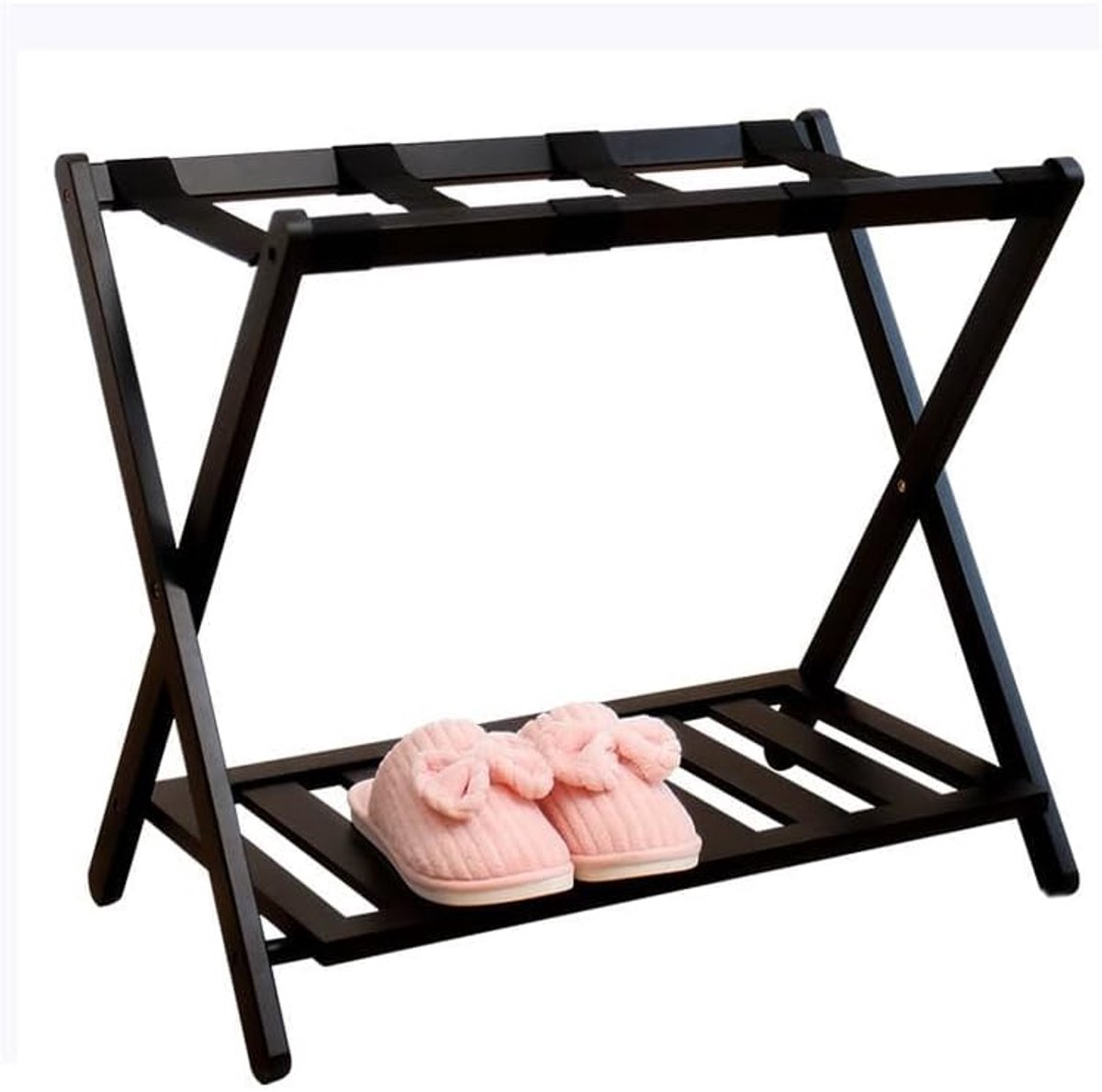Kofferrek - Bagagerek - Reizen - Met extra plank - 64 x 40 x 58 cm - Zwart
