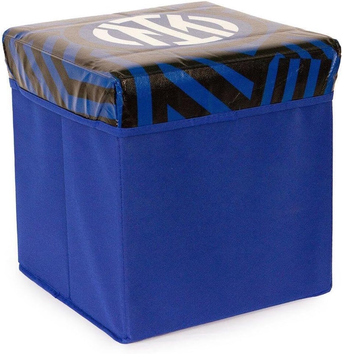 Zitzak container - Zitkussen opberg - Ontspannen zitten - Duurzaam polyester - 31 x 31 x 33 cm - Blauw zwart