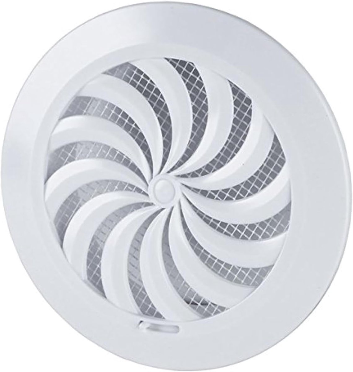 Ventilatierooster - Afsluitrooster insecten - Luchtstroom regelen - Verstelbare lamellen - Ø 100 mm - Wit