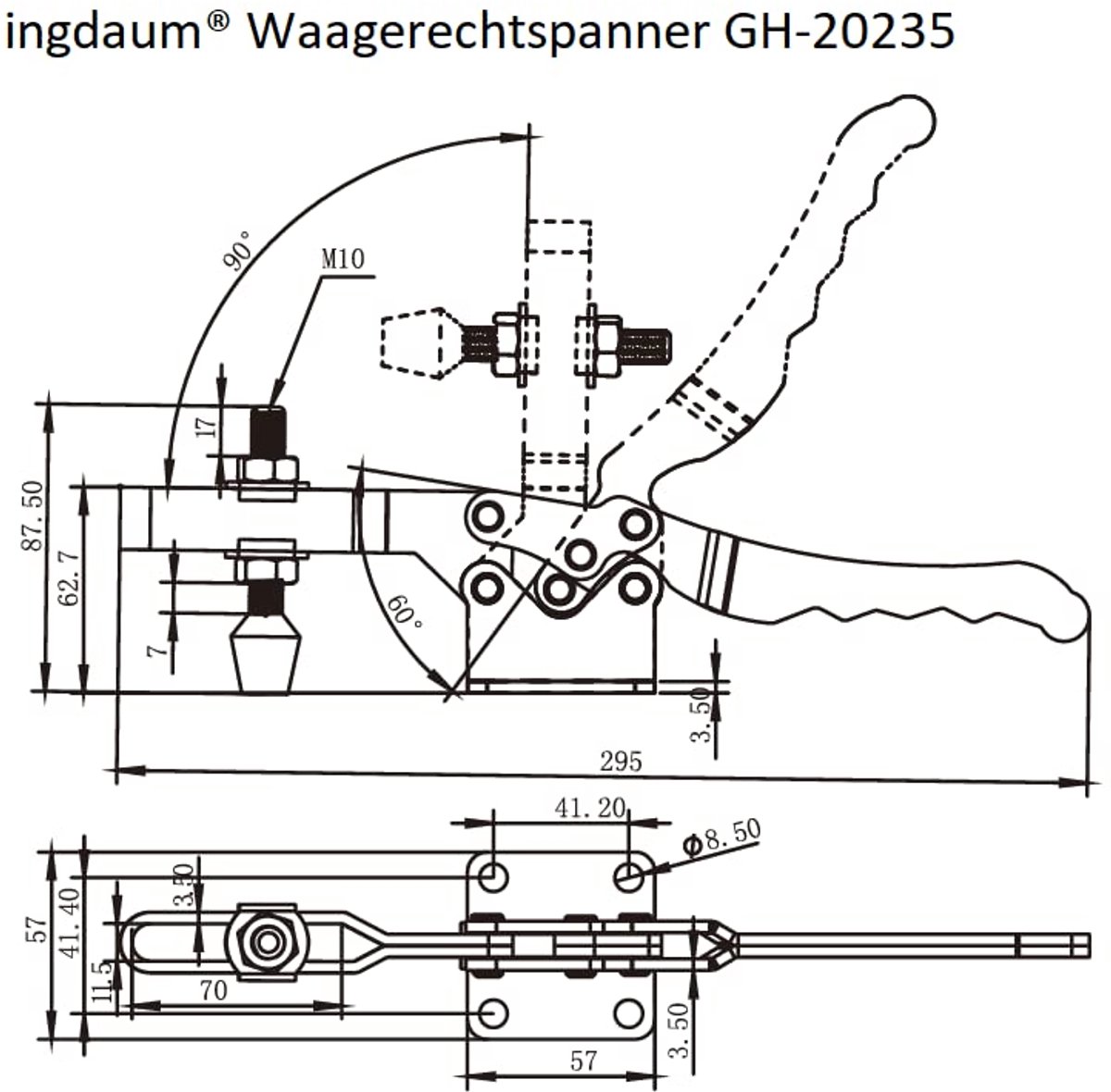 Spanband Kniehendel - Horizontale Spanner - Werkstukken Fixeren - 340 kg Houdkracht - 4 Stuks - Rood