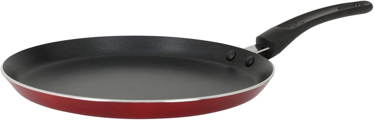 Pannenkoekenpan - Crêpe pan - Ontbijt Maken - Optimale Warmteverdeling - Ø 24 cm - Metallic Rood