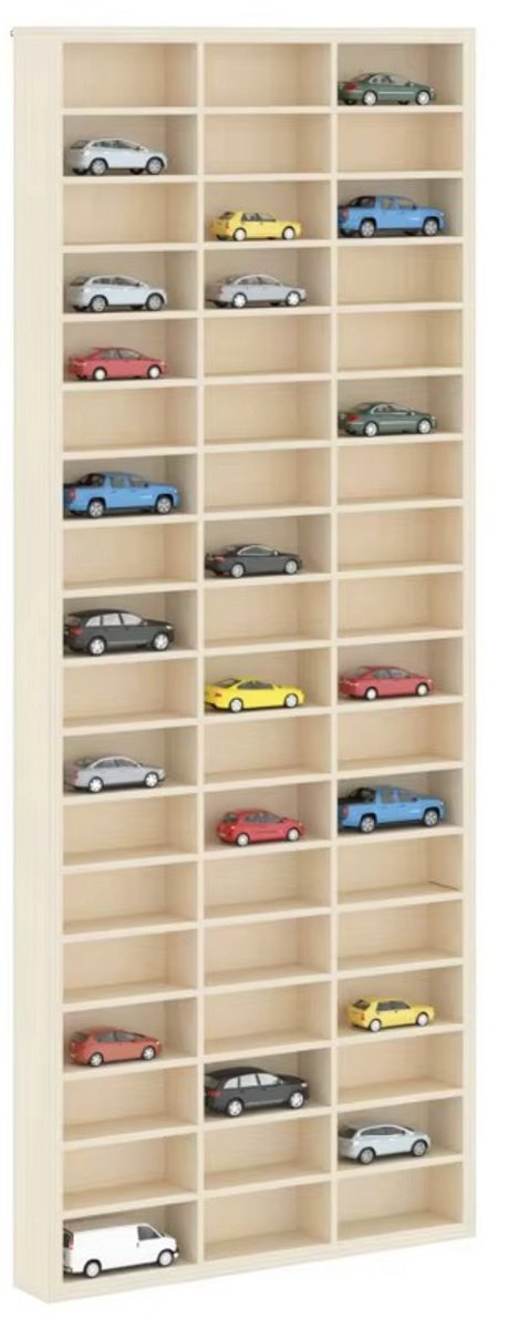 JOYNEXTBUY Wandvitrine 75 cm – Vitrinekast 54 Vakken – Hout – Wandmontage – Displaykast Verzamelingen, Miniaturen en Decoratie Naturel