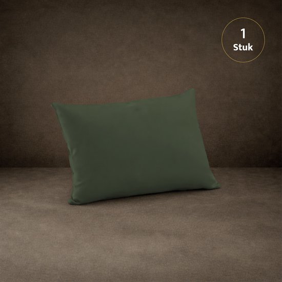 Lavea® Kussenslop 40x60 cm, 1 stuk - Kussenhoes van 100% katoen, zacht en ademend met YKK-ritssluiting, OEKO-TEX gecertificeerd - Olijfgroen van Lavea — afbeelding 2
