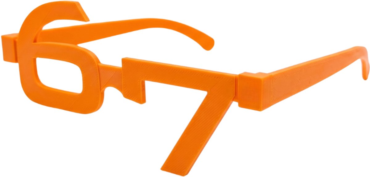 Oranje Six Seven WK Bril - Tomassino - Volwassen maat - WK versiering - Koningsdag Bril - rave bril - Oranje - six seven - 67 - Brainrot - tiktok