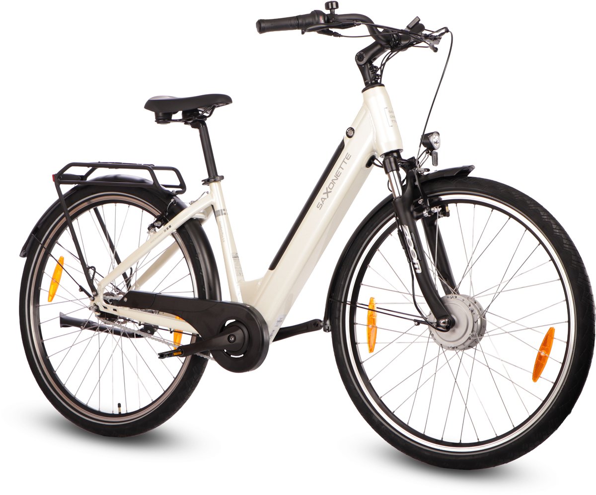 Comfort Plus 5.0 E-Bike 28 Inch - 468Wh Intube Accu - 95% Voorgemonteerd - Shimano Nexus 7 - Lage Instap - Verende Voorvork - Crème wit