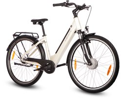 Comfort Plus 5.0 E-Bike 28 Inch - 468Wh Intube Accu - 95% Voorgemonteerd - Shimano Nexus 7 - Lage Instap - Verende Voorvork - Crème wit