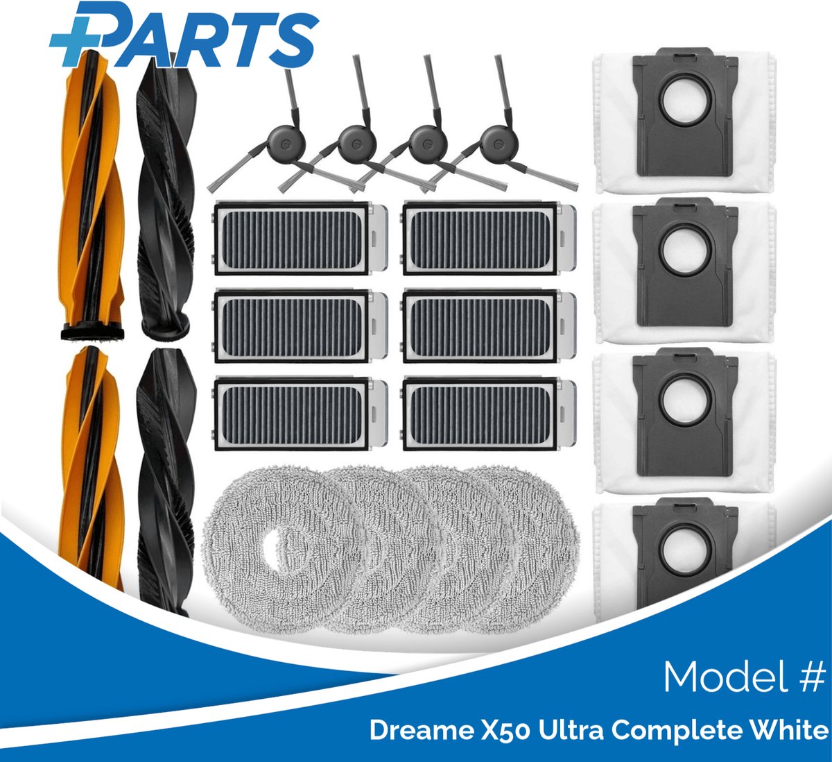 Dreame X50 Ultra Complete White Onderhoudsset (Plus.Parts® alternatief voor RAK59)