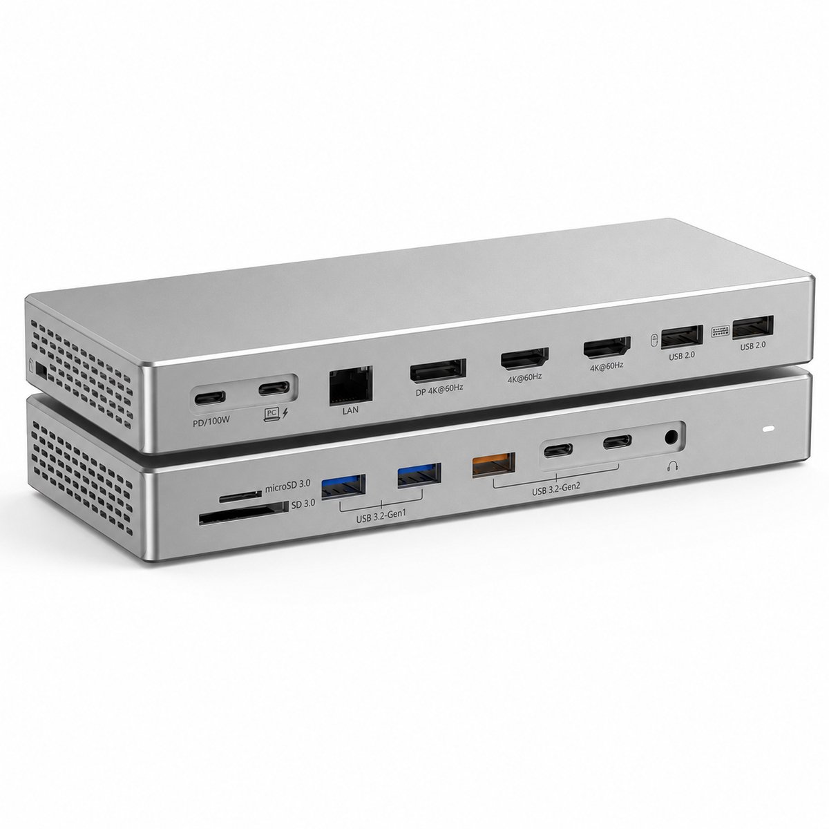DrPhone VisionDock USB-C Docking Station 16-in-1 – 100W PD – 2x HDMI – DisplayPort – LAN – 4K 60Hz
