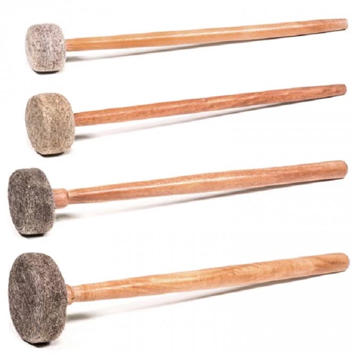 Klankschalen Viltkloppers (Set van Vier: S-M-L-XL)