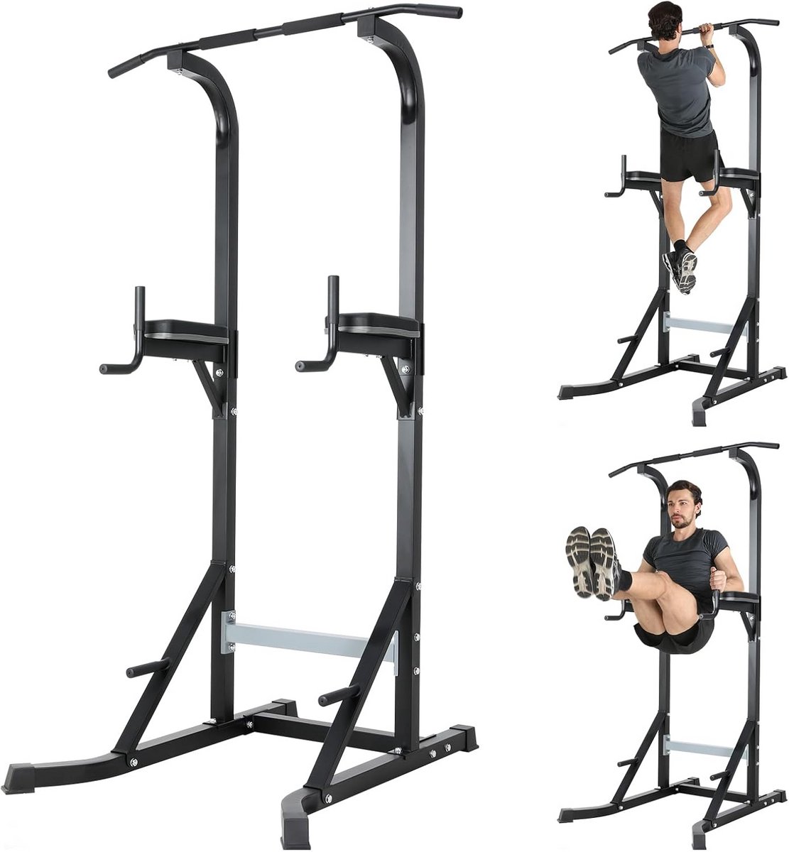 Krachtstation - Fitness Toren - Thuis Trainen - Stabiele Constructie - Max 150kg - Zwart