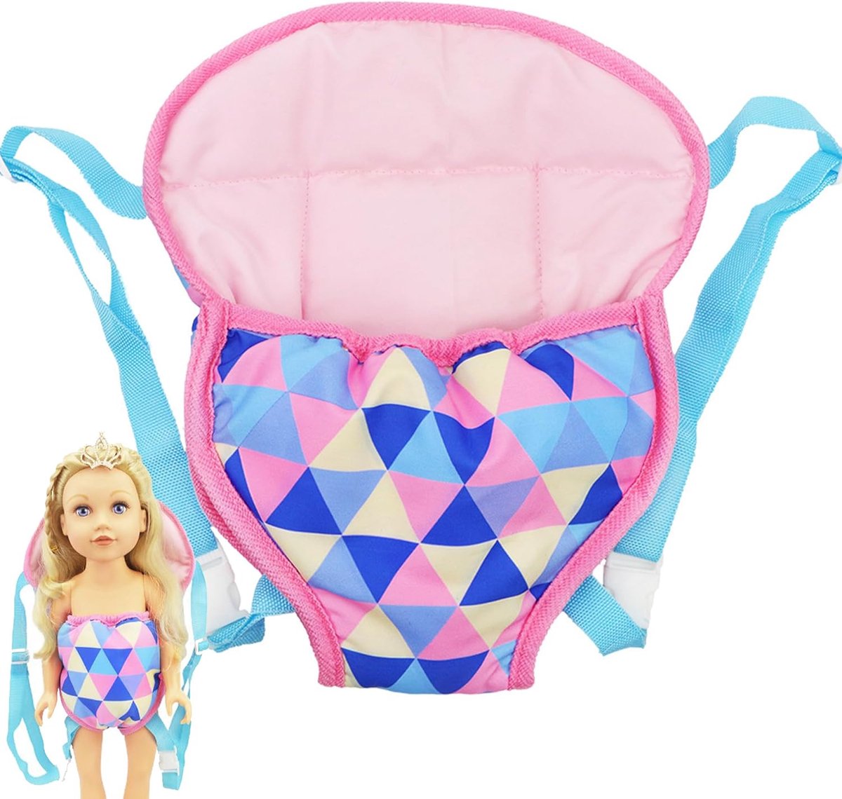 Babypop Drager - Poppenband Speelgoed - Rollenspel Spelen - Verstelbare Bandjes - 31x9cm - Gekleurd