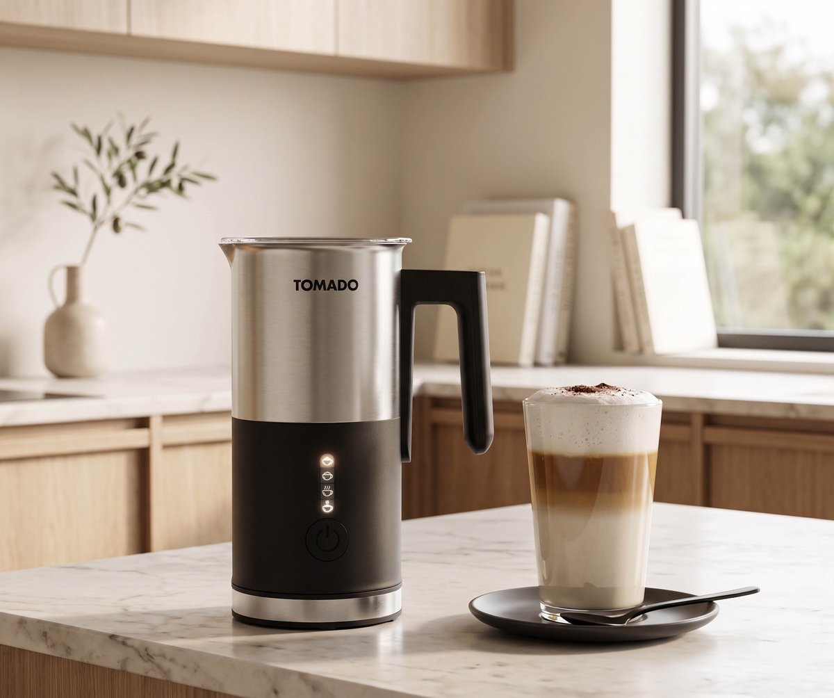 Tomado TMF2501S - Elektrische Melkopschuimer - 4 standen - Warm en koud opschuimen - PFAS vrij - Cappuccino maken – rvs — cadeau in Kookcadeaus - foto 2