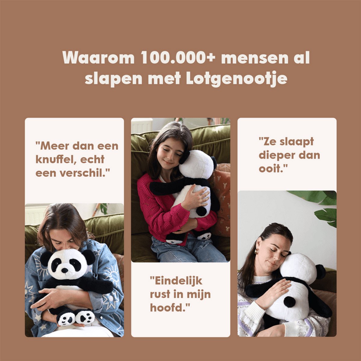 Lotgenootje Verzwaringsknuffel Panda - 45cm/2kg - Verzwaarde Knuffel - Weighted Stuffed Animal - Sensorisch Speelgoed - Zware Knuffel Anxiety - Plushie — afbeelding 3
