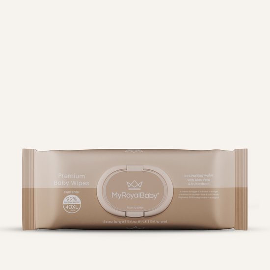 My Royal Baby® XL Billendoekjes 4 pack– Extra groot & Dik – Parfumvrij - Alcoholvrij - Plasticvrij