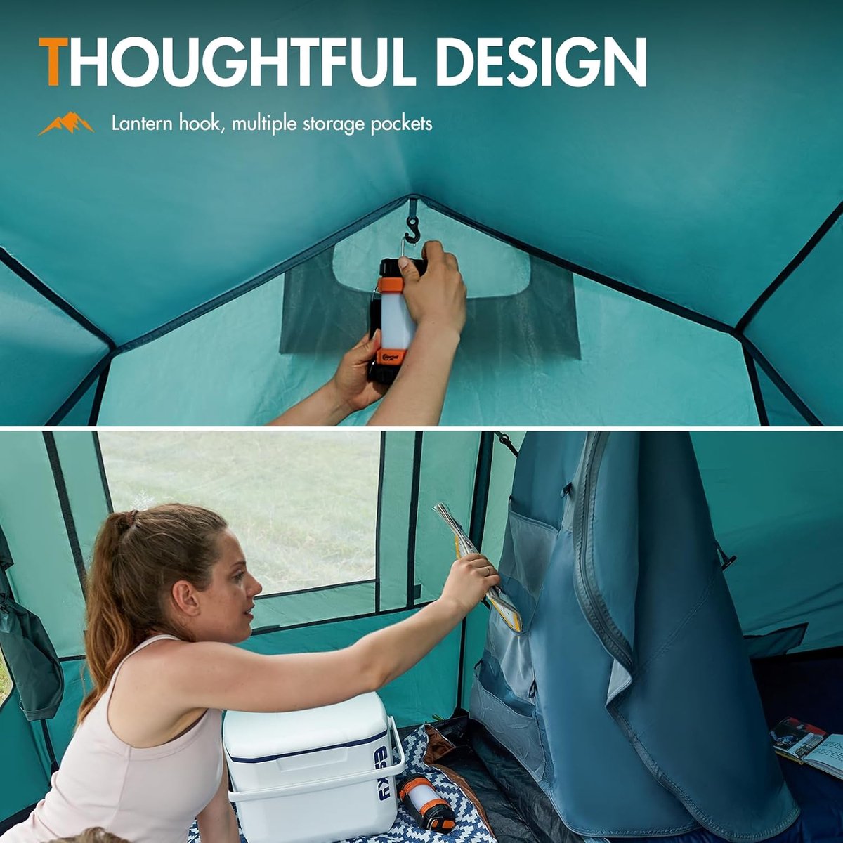 Tent 3 personen - campingtent - waterdicht - 3000mm met voortent raam - 3 man - tunneltent - familietent - festivaltent voor camping - reizen trekking - tuin – foto 4