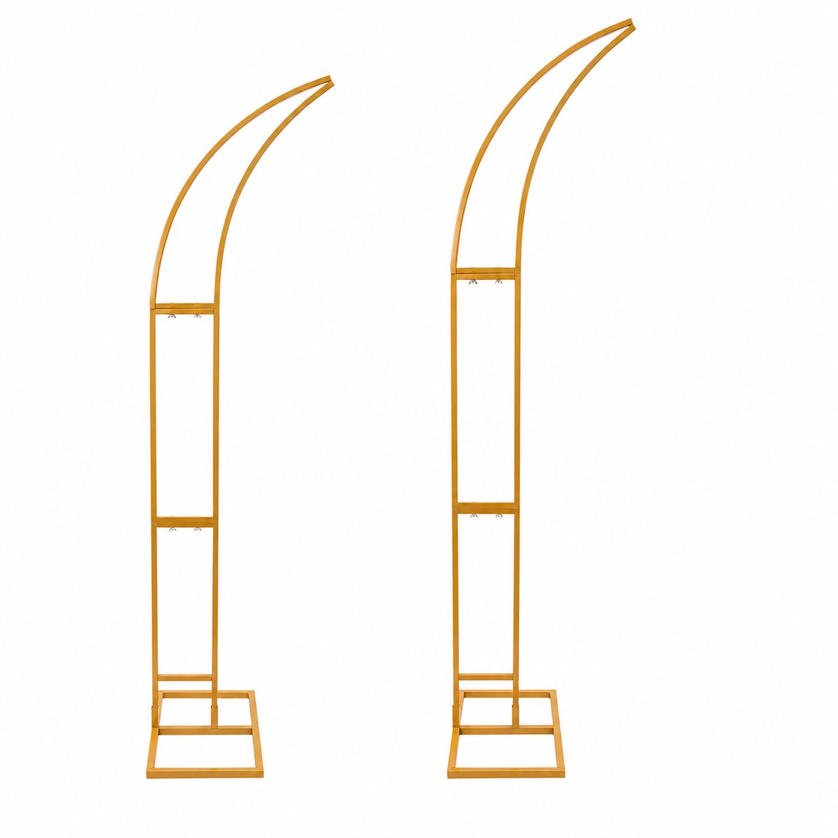 Sello! bruiloftsboog – trouwboog – achtergrondstandaard – decoratie – bloemen – stabiel – 2 stuks – 1,9 en 2,1m hoog – goud