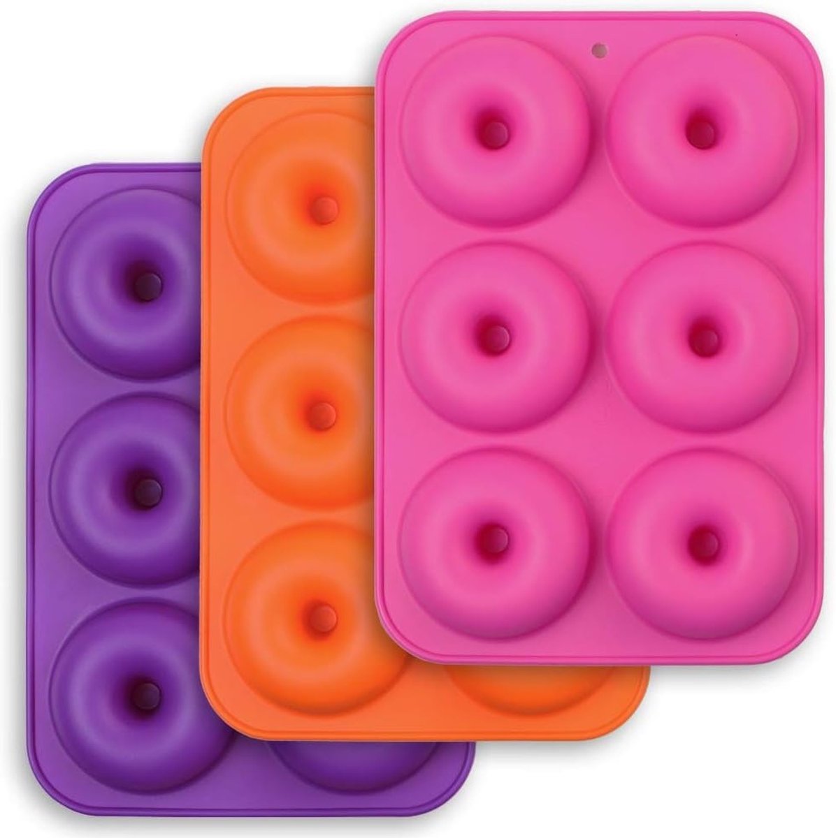 Siliconen Donut Bakvorm met 6 Holtes, Antiaanbak, Voedselveilig, Geschikt voor Oven, Magnetron en Vriezer