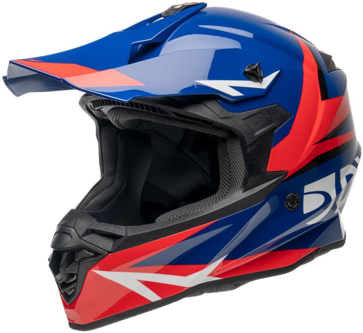 MOTOBLOUZ ARGESS SCRUB Crosshelm - ECE 22.06 Goedgekeurd - Helm voor Motor, Scooter, Brommer - Motor Crosshelm - Rood/Blauw - L
