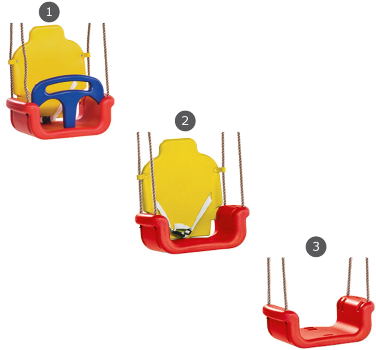 KBT Meegroei Baby Schommel 3 in 1 Rood/Geel/Blauw