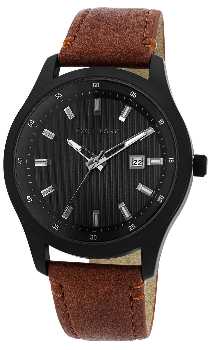 EXCELLANC Herenhorloge kunstleer Datumweergave