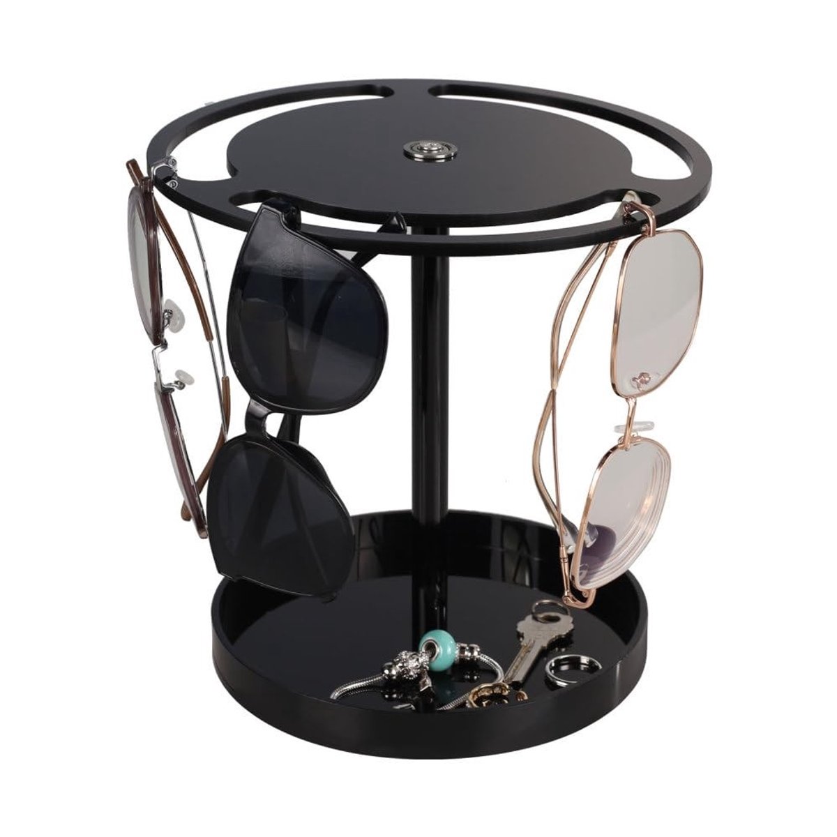 Byshayne- Zonnebrillenorganizer grote capaciteit - 360° draaibare brilhouder - brillendoos - multifunctioneel - opslag voor accessoires - ladebasis - Brillenhouder