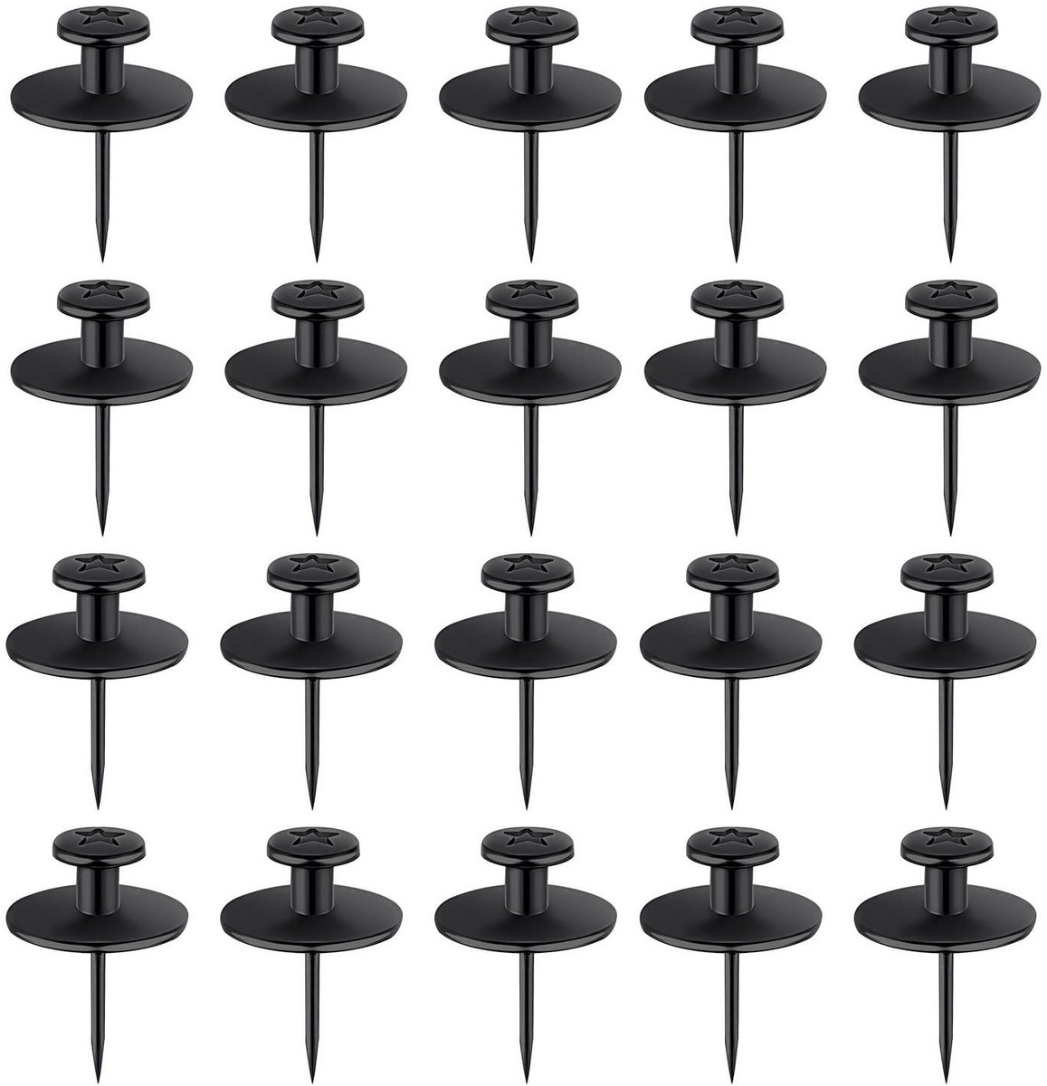 NTH products- Muurnagels 20 Stuks - Decoratieve Push-Pin - Dubbelkoppige Muurspijkers - Hangers voor Foto's - Gipsplaat - Roestvrij Staal - Fotohaakjes