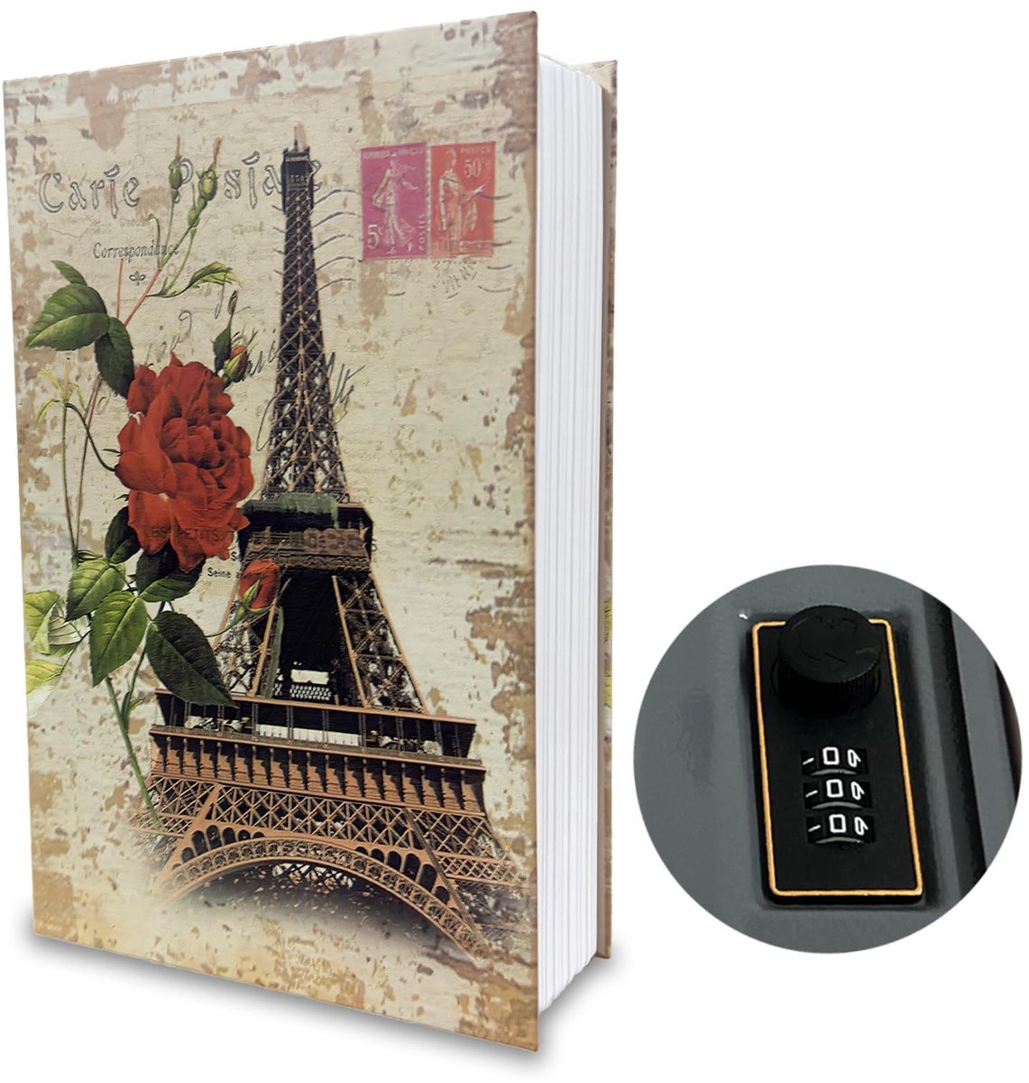 Cosensi- Boek Safe met Combinatielock - Geheime Opbergdoos - Code Boek voor Geld/Juwelen - 24 x 15.5 x 5.5 cm - Robuust en Duurzaam - Ideaal voor Thuis en Reizen - Verbergdoos